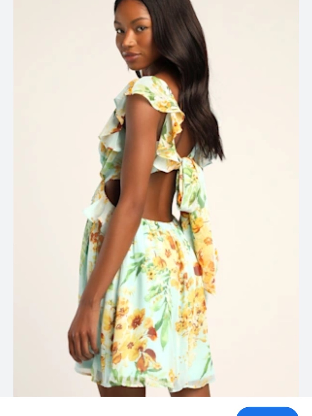 NWT Lulu's Mint and Floral Dress - Picture 4 of 7